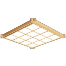 원목 천장등 램프 일식집 LED 사각 전통 실내 거실, 48x48x5cm 무단계 조광