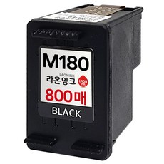 800매 특대용량 삼성 INK-M180XL 잉크 INK-C180XL 3배출력 호환 SL-J1660 SL-J1663 SL-J1660 SL-J1665 SL-J1770FW 라온잉크, 검정잉크, 1개