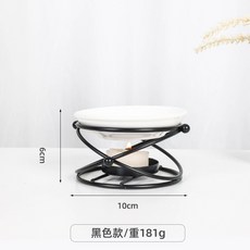 鐵藝香薰爐陶瓷金屬精油燈 家用熏爐 燭臺 香薰機 桌麵擺件, 款式5(黑色)