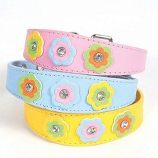 강아지 가죽 목줄 외출 산책 하네스 리드줄 개줄, 1개, 핑크S