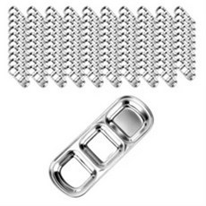 노마드캠핑 양념 식판 3칸, 실버, 100개