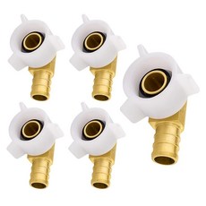 Niikappu 5팩 PEX 피팅 1.9cm(3/4인치) Pex x 암 NPT 회전 엘보 튜브 파이프 배관용 황동 크림프 피팅, Niikappu 5팩 PEX 피팅, 1.9cm(3/4인