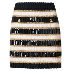 발렌티노 가라바니 락스터드 디테일 스트라이프 니트 스커트