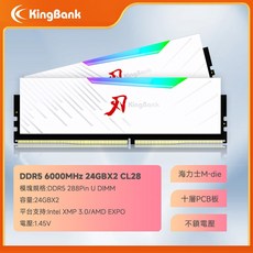 KingBank DDR5 48GB (24GBx2) 6000MHz RGB 超頻 電競 記憶體 CL28 隔日到貨 終身保固, 1個, 24GBx2 6000MHz