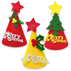 디오유엔 파티용품 크리스마스 트리 고깔모자 랜덤1개
