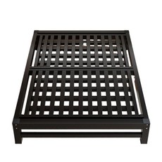 조립식 평상 침대 프레임 실내 야외 싱글 더블 옥상 휴식 방부목 깔판 마루 간이 접이식, 1. 900mmx2000mm, 화이트 싱글(용골)+5cm 코코넛