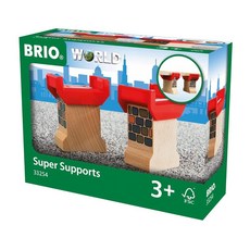 BRIO 브리오 World 33254 - 슈퍼 서포트 2피스 목재 철도 세트 기차 액세서리, 1개