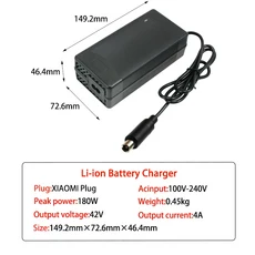42V 4A 스마트 고속 충전 리튬 배터리 36V 10 시리즈 이온 내장 냉각 팬, 05 AU Plug, 01 XIAOMI