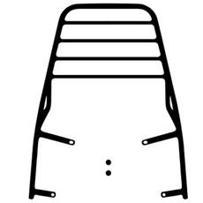 光陽G6E 裝後箱必備之後置箱架, 鐵架 / 黑色, SYM G6E專用後架 改良版五橫桿式 實心鋼筋 貨架 漢堡架 鋁箱