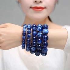 福氣來 天然原石藍蜜蠟圓珠琥珀情侶款精品手鍊男女老蠟手串, 1個, 中東貴族藍蜜蠟,單圈手串12MM