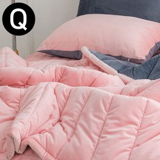 빌리 리버서블 극세사 베개커버세트 차렵이불 베개커버세트 퀸Q핑크