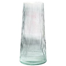 透明玻璃花瓶 金邊簡約高花瓶 插花花器 居家擺飾, 01.豎紋切割透明花瓶