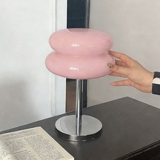 Mayho 마카롱 무드등 모던 미드센츄리 led 방등 3단계 조명조절 수면등 집들이선물, 핑크