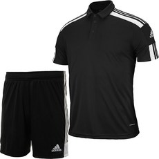 아디다스 카라 반팔티 반바지 반팔 티셔츠 운동복 세트 남여공용 트레이닝복 블랙 + ALS 마스크