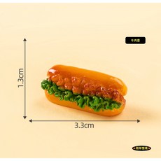 隨草憶境 （10款）迷你仿真漢堡模型組 娃娃屋袖珍食玩微景觀模型 豐富場景 激發想像力, 1個, #5 牛肉堡