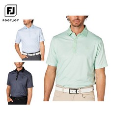 풋조이 격자 자카드 반팔 폴로셔츠 FJ-S25-S16 남성용 골프웨어 2025년 SS