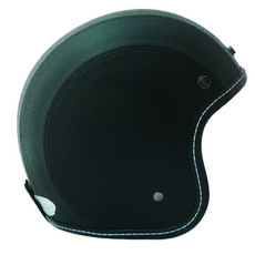 EVO 復古皮革3/4半罩機車安全帽, 復古黑M(57-58cm),安全帽