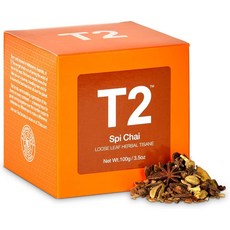 호주 티투티 T2 Tea Spi Chai Herbal Tea Loose Leaf Herbal Tea 스피 차이 허브차 루즈 리프 잎차, 1개, 1개입
