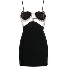 낸시도자카 시스루 패널 뷔스티에 미니 드레스