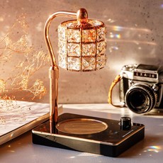 캔들백화점 불빛조절 높이조절워머 스퀘어 롱 크리스탈 루시드캔들워머, 루시드 로즈골드 블랙