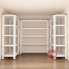 椿嶼 加厚多層倉儲貨架 中型庫房置物架 鐵架儲物架 適用於快遞服裝倉, 白色加厚款【三層】100cm高,長50cm寬30cm
