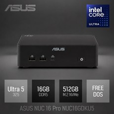 ASUS NUC 16 Pro NUC16GDKU5 / 업무용 사무용 인강용 비즈니스용 고성능 미니PC, Free DOS, 512GB, 16GB, 블랙