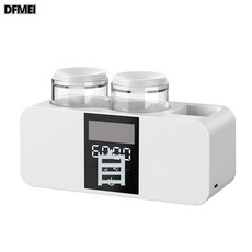 DFMEI 可烘乾智能牙刷架紫外線消毒器殺菌壁掛式免打孔漱口杯套裝, 20.8*11.6*8.5cm, 白色