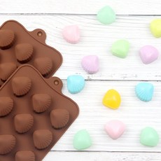 [이브닝메종] 미니 조개 비누 캔들 실리콘 몰드 15구, 15구 EC4