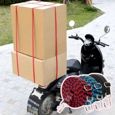 오토바이 짐끈 바이크 탄력로프 고정끈 자전거 고무줄바, 레드