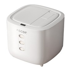 ASCOR. 米桶 儲米桶 18KG大容量密封米桶 寵物飼料桶, 白色, 1個