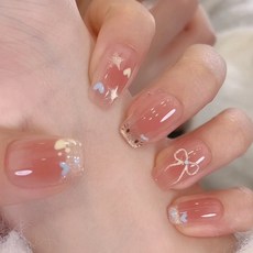 말랑네일 글레이즈드 네일팁 데일리 숏롱 셀프 붙이는 키티 네일아트, 1개, 01. 말랑키티