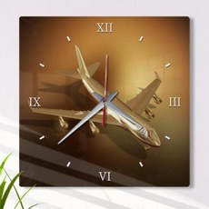 ad488-아크릴시계_황금비행기, 4.라운드사각