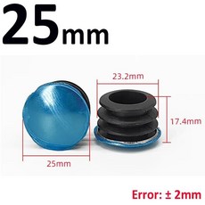 스테인레스 스틸 원형 튜브 파이프 플러그 블랭킹 엔드 캡 먼지 커버 가구 액세서리 직경 16 20 50mm, 02 25mm