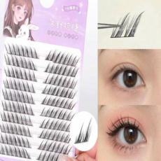 여우 속눈썹 연장 눈꼬리 가닥 인조 부분 대용량 9-12mm, 1개, 블랙