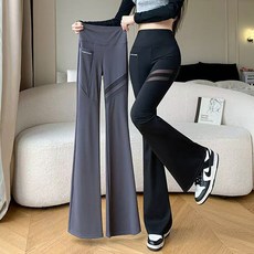 로르카 여성 하이웨스트 부츠컷 슬림핏 메쉬 포인트 스트레치 요가 운동 데일리 레깅스 B06040223