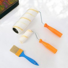 [플로우스팟] 페인팅 도구 4P세트 옐로우 평붓 방수코팅