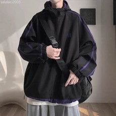 連帽衝鋒衣外套男春秋冬季新款登山防風高街休閒夾克