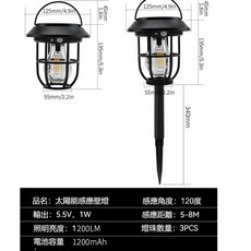 太陽能戶外燈 一燈多用 壁燈/花園燈/落地燈/掛燈, A款 提籃樣式