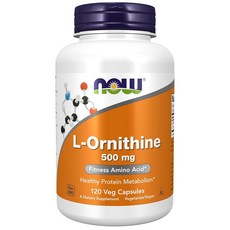 NOW 보충제 (염산염 ) 500mg 아미노산 120개 채소 캡슐, 120, 1개