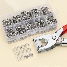 똑딱이펀칭기단추세트 만능 똑딱이 펀칭기 단추, 1개, 실버단추만200개