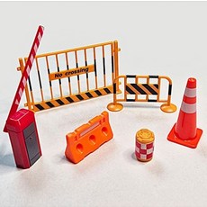 서진 공사 현장 미니어처 장식 모형 공사장 안전 용품 교육용 꼬깔 가드레일 바리케이트, B
