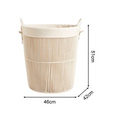 北歐風手工編織棉繩內襯洗衣籃筐, 白色46.0 x 51.0 x 42.0 cm