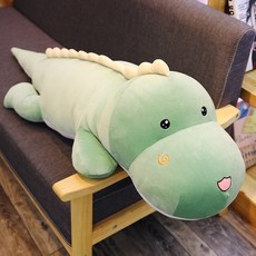 AIRASI 악어 모찌 대형 동물바디필로우인형 안고자는 쿠션, 옐로우