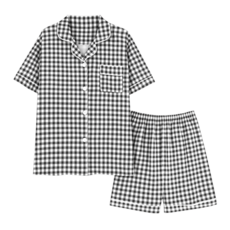 바디스윗 주니어 데일리 체크 반팔 잠옷 상하 세트