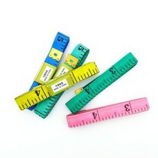 socean 의류 재단용 끈타입 피팅 줄자 -컬러 150CM INCH 칼라 줄자 measuring tape auto tapeline 곡선 재기 스트링 수동 손 감, 1개