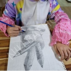 닐바샵 귀여운 유아용 미술 팔토시 유치원생 꽃무늬 프릴토시 어린이지