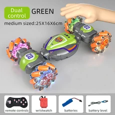 제스처 감지 변형 리모컨 자동차 4WD 오프로드 핸드 컨트롤 손가락 트위스트 장난감 선물 2.4G, 02 green 1B