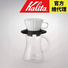 【日本 Kalita】155 蛋糕濾杯 450ml 玻璃壺 具腰身&清楚刻度 耐熱玻璃材質, 1個, 加購155蛋糕濾紙(100入)
