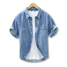 wooilsin+ Blame 男士短袖牛仔襯衫