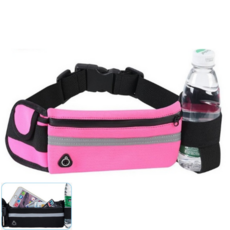 화니행복마트 러닝벨트 방수 슬림 힙색 골프힙색 허리쌕 허리에차는, 핑크, 1개